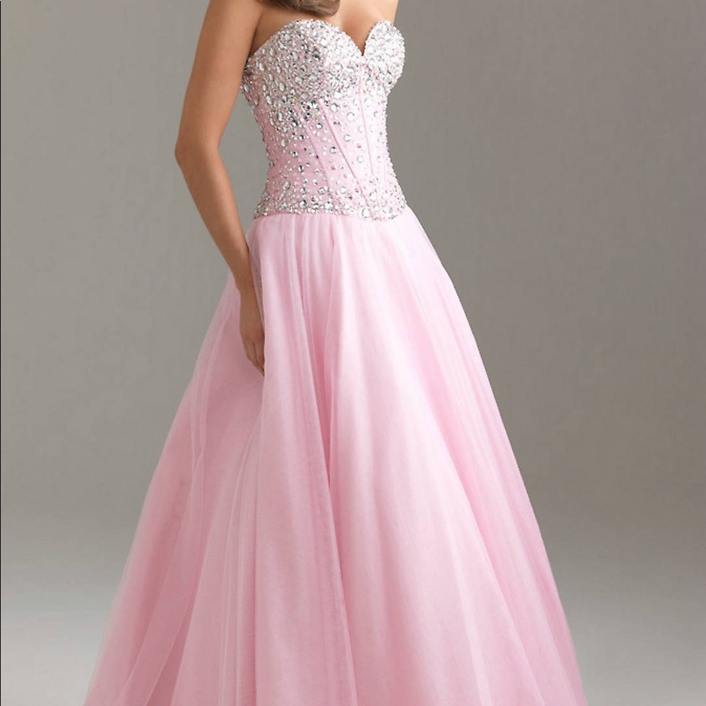 Grace Karin strapless pink corset dress